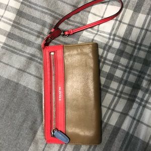 Coach leather wristlet